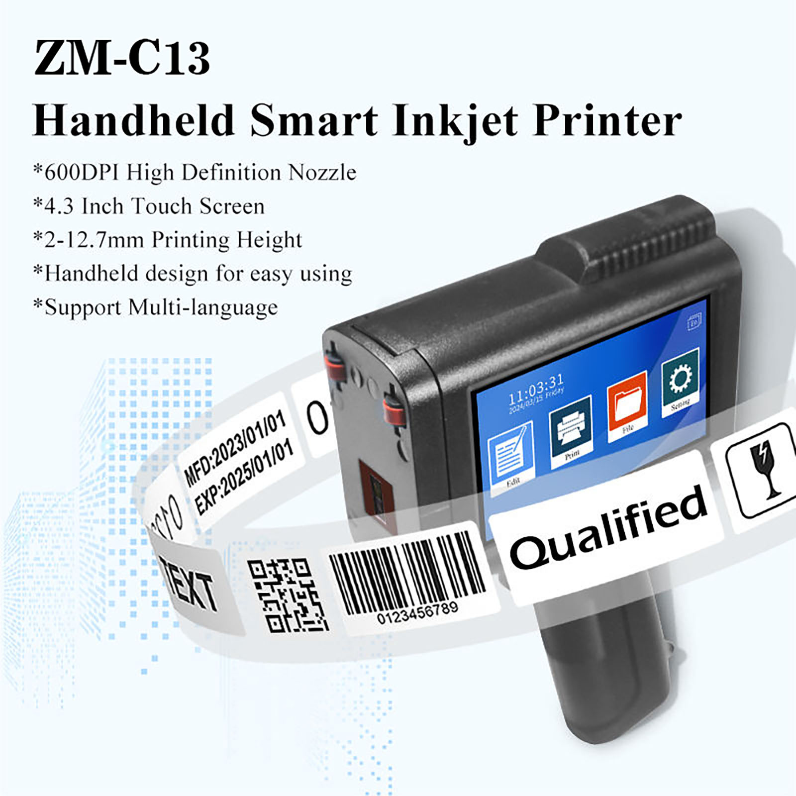 ZM-C13 – портативный мини-стру – обзор и цена Barcode Printer